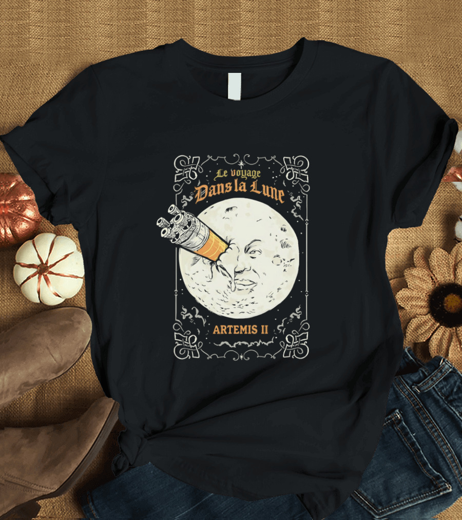 Le Voyage Dans La Lune Artemis II Moon Exploration T-Shirt