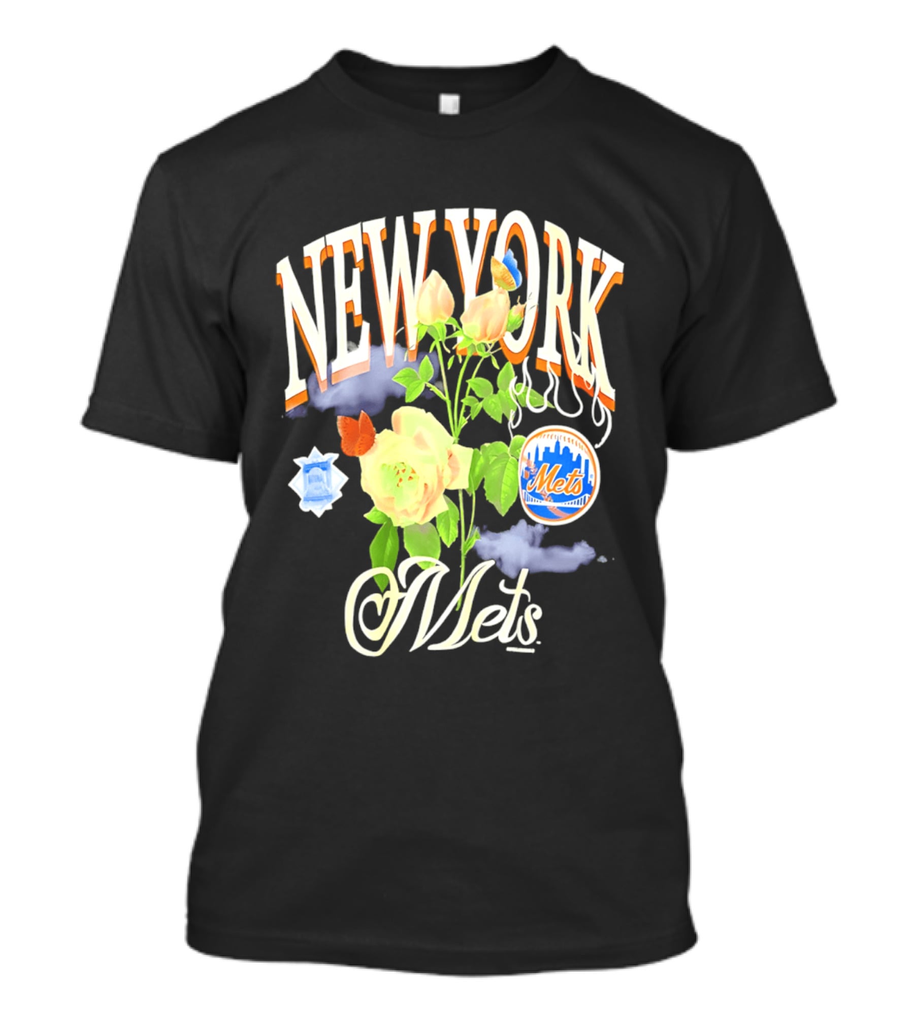 New York Mets Floral Baseball Mets T-Shirt