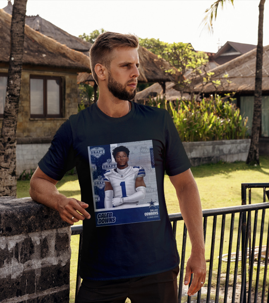 Dallas Cowboys Caleb Downs 2026 Draft Round 1 Pick 11 Ohio State NFL T-Shirt
