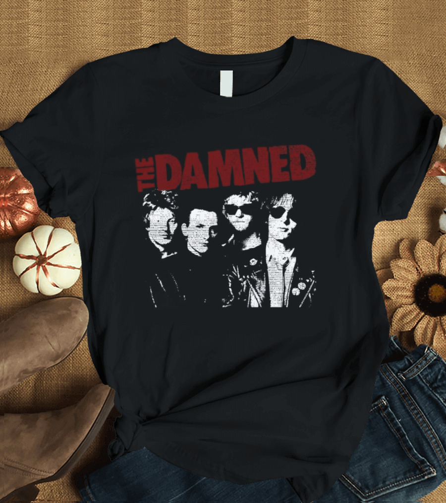 Dave Vanian Captain Sensible Brian James Rat Scabies The Damned Band Members T-Shirt