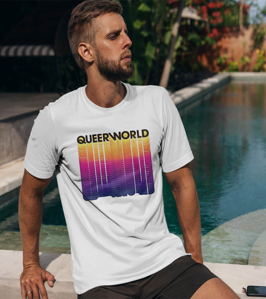 Eternity Queerworld Vibrant Gradient Lines T-Shirt