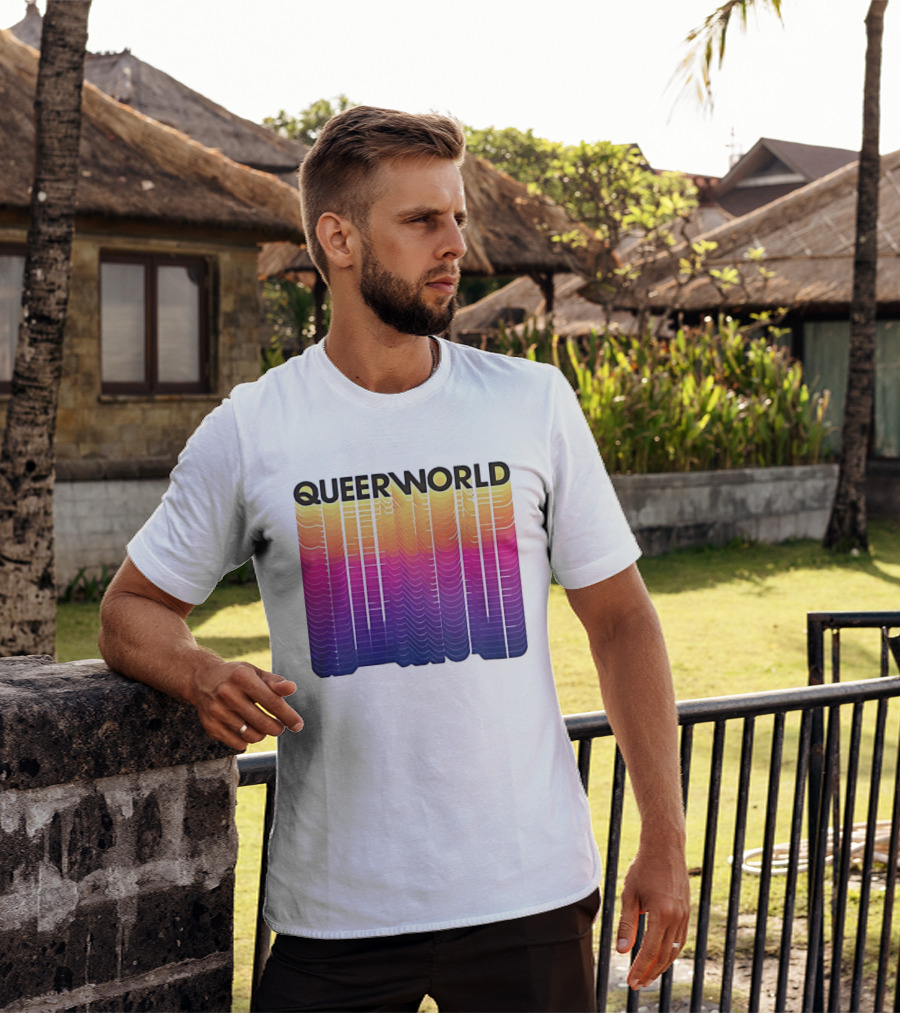 Eternity Queerworld Vibrant Gradient Lines T-Shirt