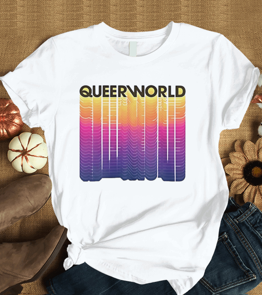 Eternity Queerworld Vibrant Gradient Lines T-Shirt
