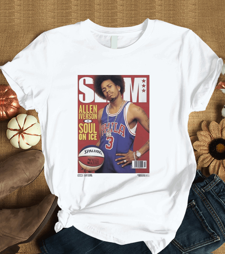 Allen Iverson Slam Cover Philadelphia 76ers Soul On Ice T-Shirt
