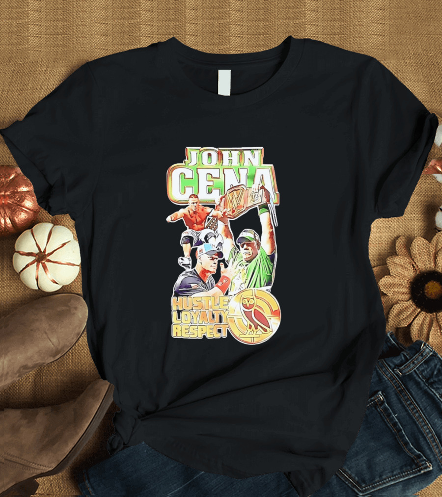 John Cena WWE Hustle Loyalty Respect Championship Victory Featuring OVO Owl T-Shirt