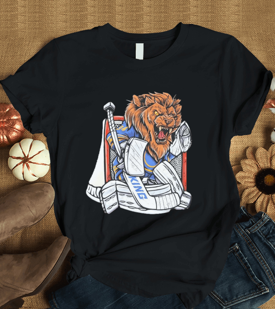 Lion Goalie King Buffalo Sabres Hockey T-Shirt