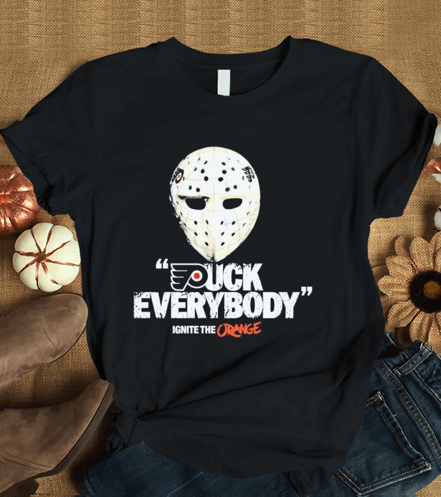 Philadelphia Flyers Puck Everybody Ignite The Orange Hockey Mask NHL 2026 T-Shirt
