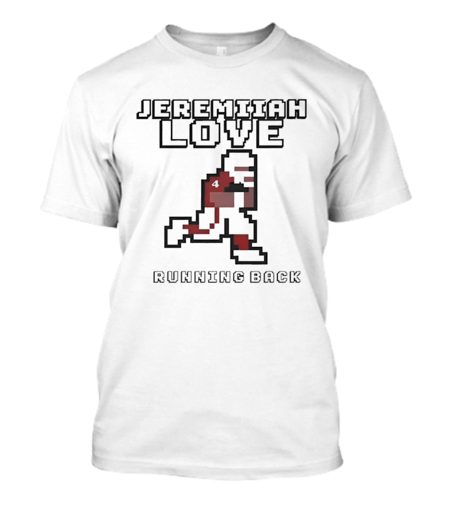 Jeremiyah Love Running Back Notre Dame Fighting Irish Pixel T-Shirt