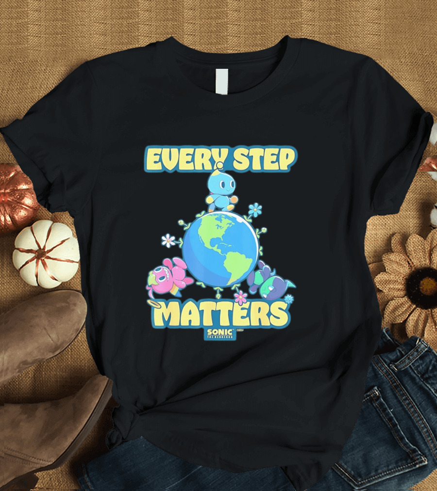 Sonic The Hedgehog Chao Every Step Matters Earth Day T-Shirt