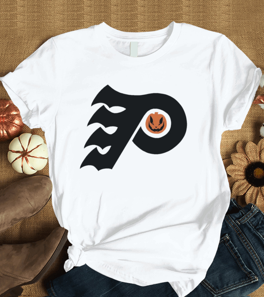 Philadelphia Flyers Pumpkin Face Halloween T-Shirt