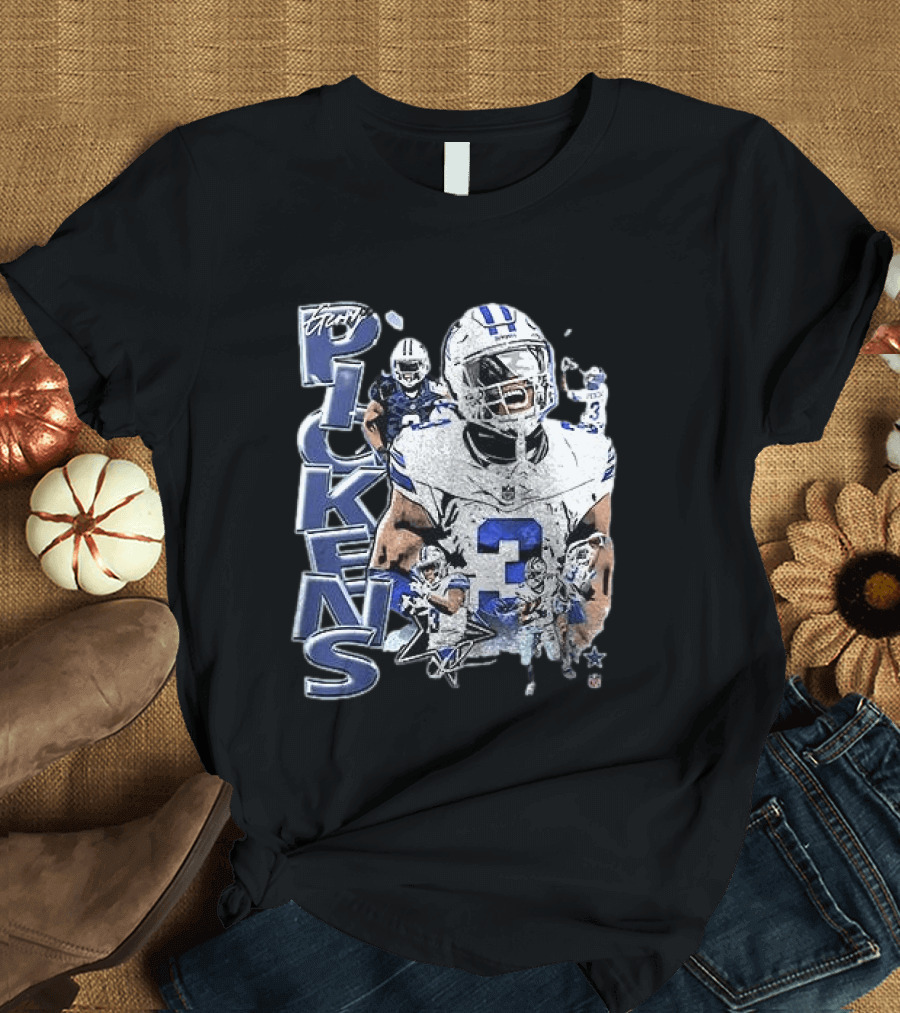 Dallas Cowboys George Pickens Player 3 Star Fans Collection T-Shirt