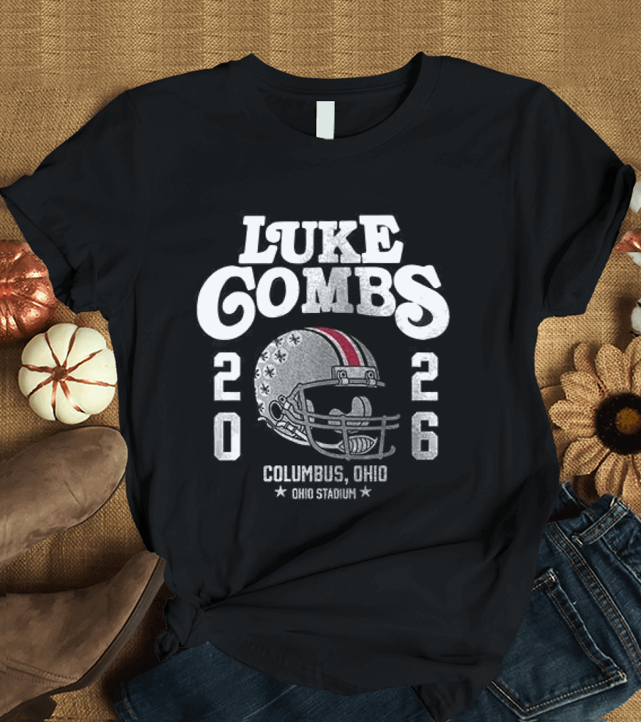 Luke Combs 2026 Columbus Ohio Stadium Helmet T-Shirt