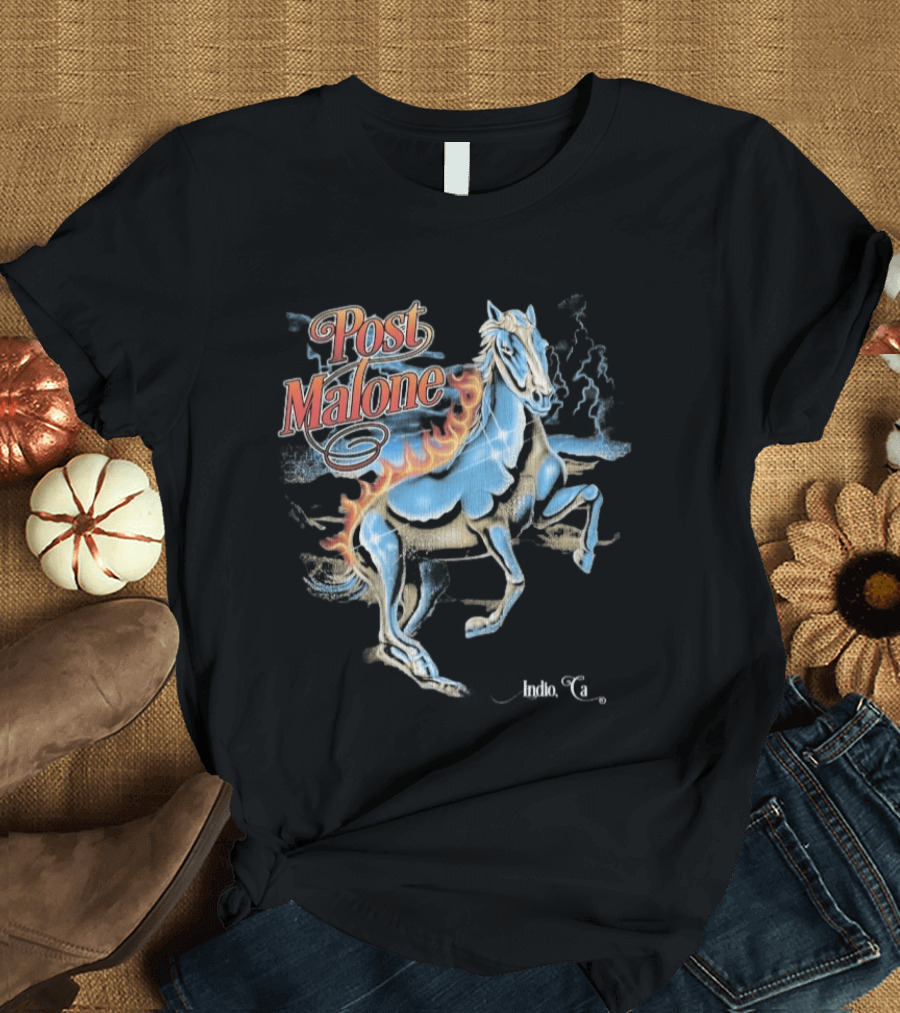 Post Malone Stagecoach 2026 Festival Indio California April 26 The Lightning Horse T-Shirt