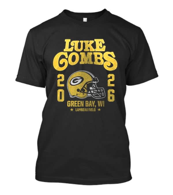 Luke Combs Green Bay WI Tour 2026 Helmet Packers Collaboration T-Shirt