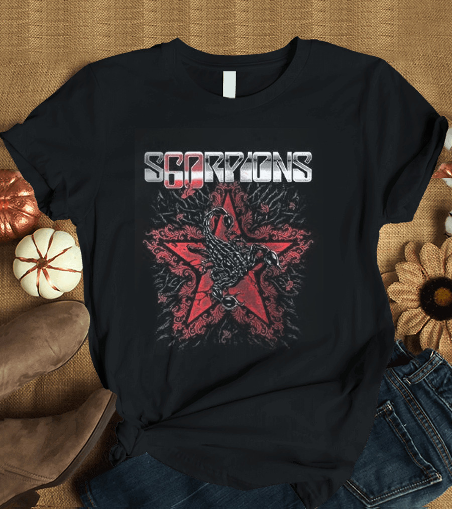 Scorpions Blowing With The Wind Of Change Red Burst T-Shirt
