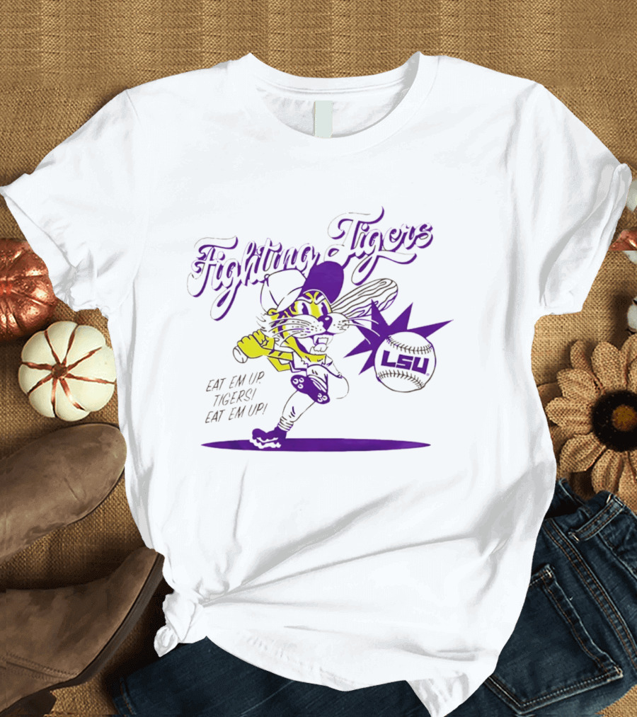 LSU Baseball Fighting Tigers Eat Em Up Tigers Eat Em Up T-Shirt