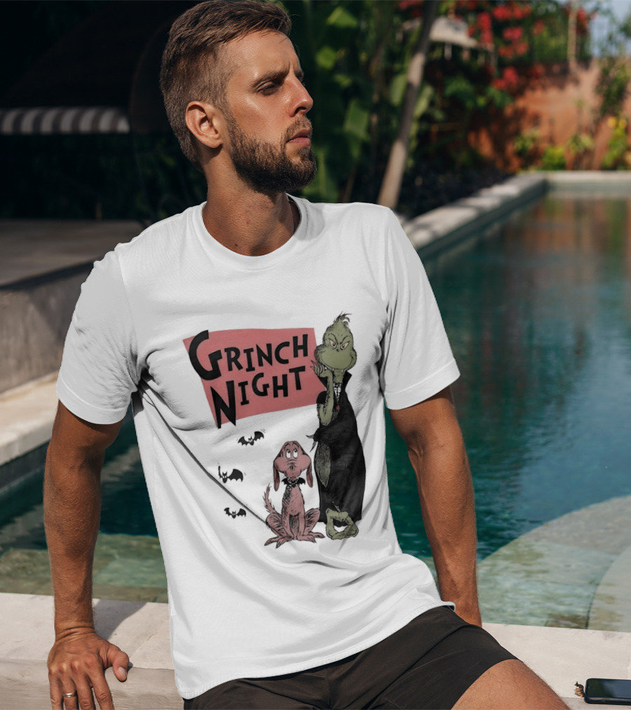 Grinch And Max Halloween Night Spooky Scene T-Shirt