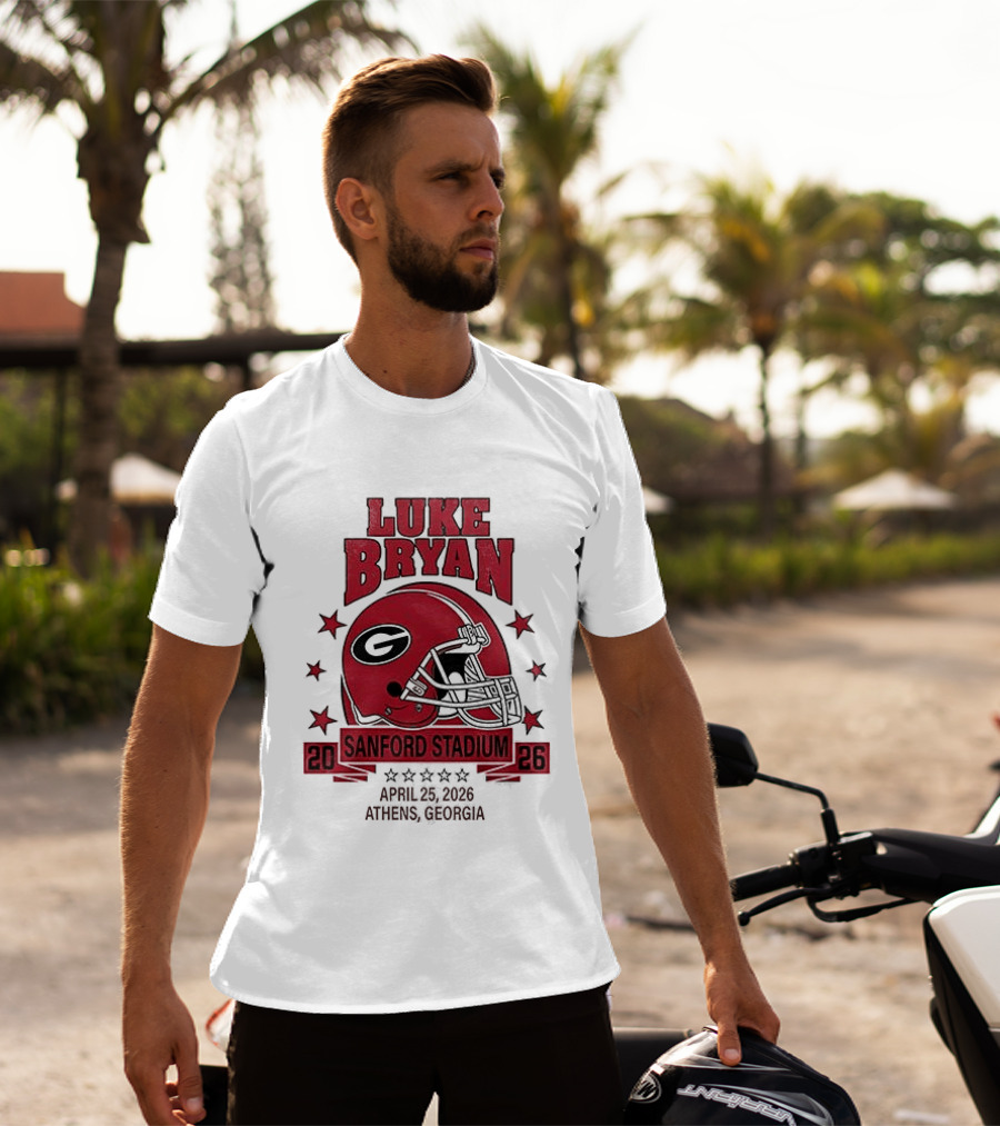 Luke Bryan Sanford Stadium April 26 2026 Athens Georgia Helmet T-Shirt