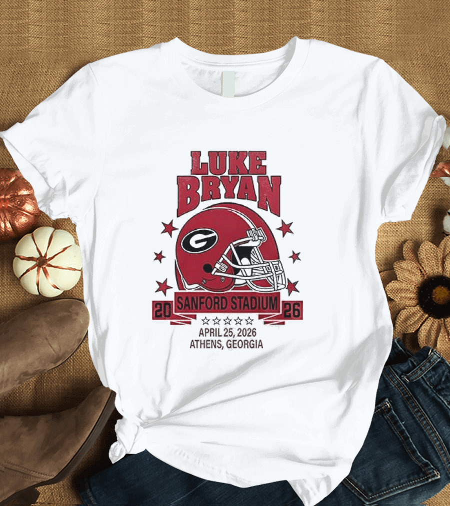 Luke Bryan Sanford Stadium April 26 2026 Athens Georgia Helmet T-Shirt
