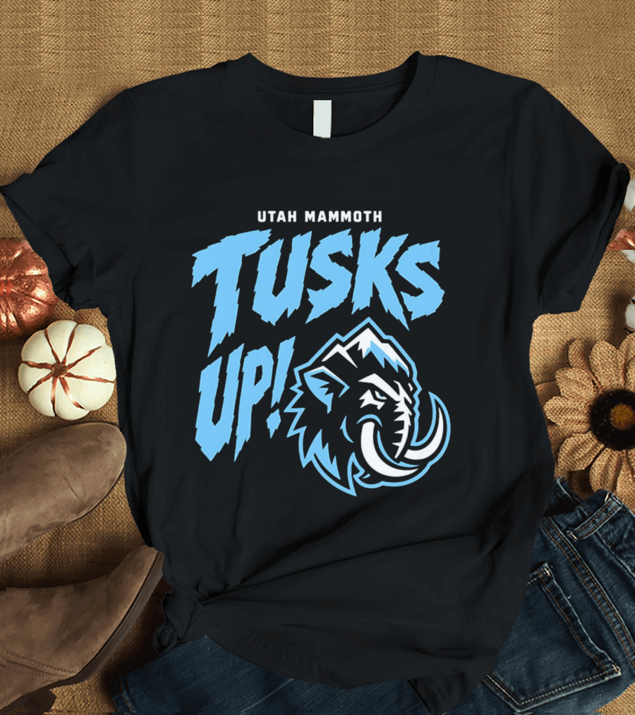 Utah Mammoth Tusks Up Fierce Mammoth Head T-Shirt