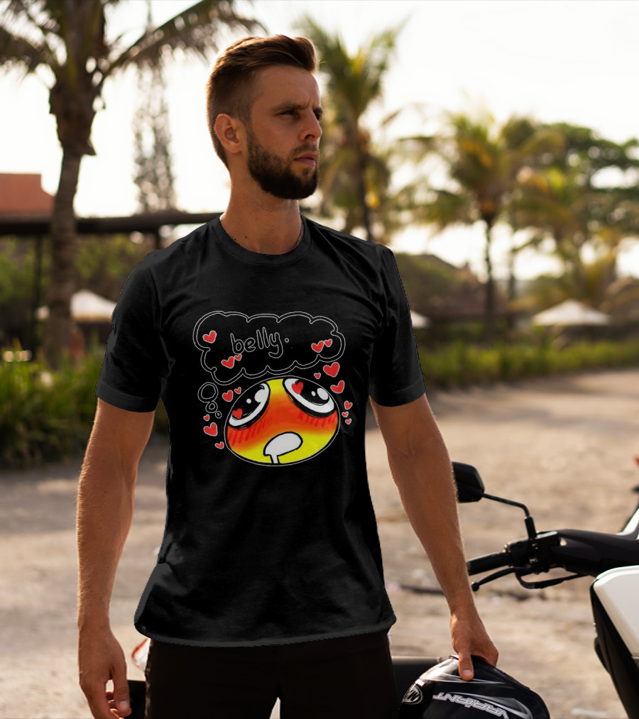 Belly Emoji Meme Cute Heart Love Doodle T-Shirt
