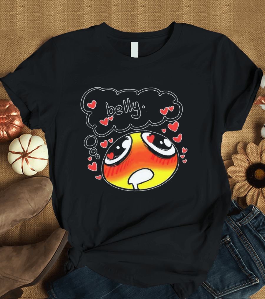 Belly Emoji Meme Cute Heart Love Doodle T-Shirt