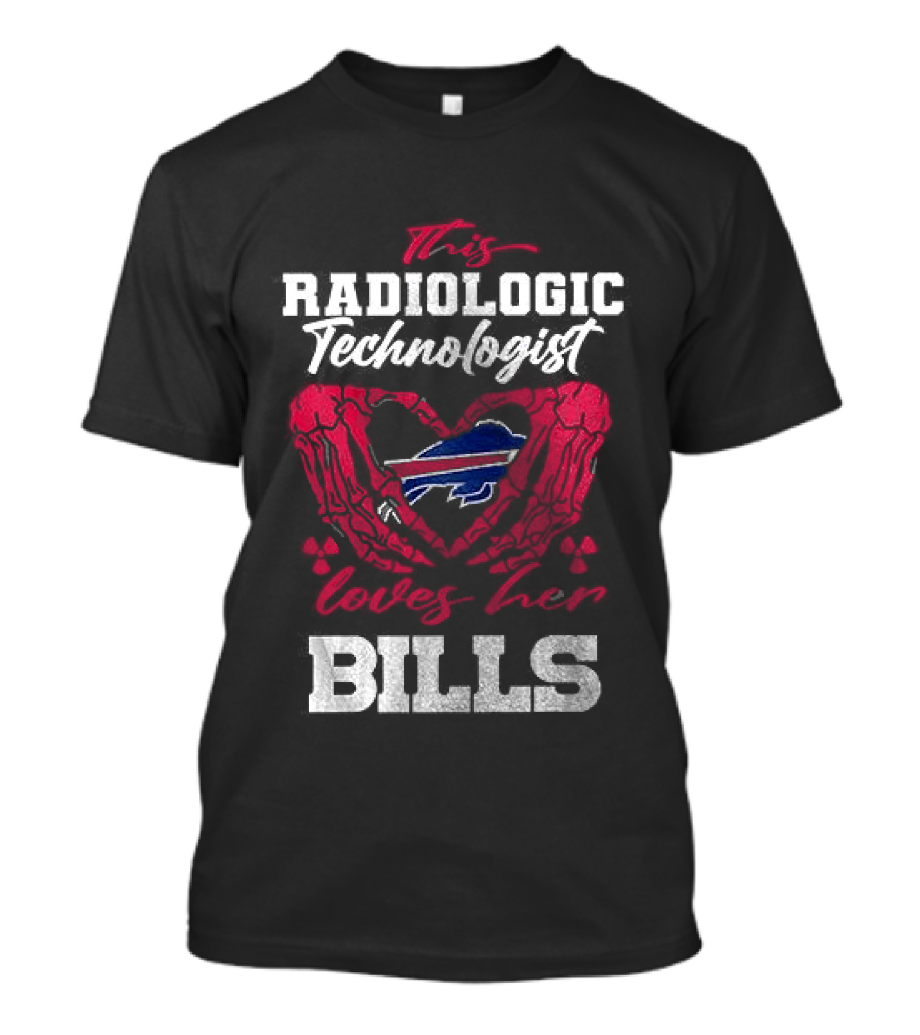 Buffalo Bills Radiologic Technologist Loves Heart Skeleton T-Shirt