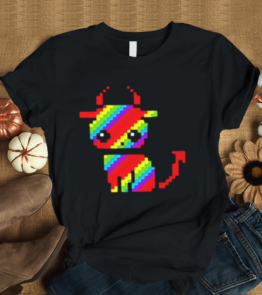 Nyan Cat Heavy Metal Devil Pixel Rainbow Devil Cat T-Shirt