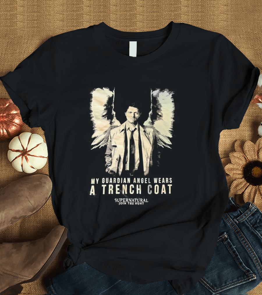 Castiel Guardian Angel Wears Trench Coat Supernatural Join The Hunt T-Shirt