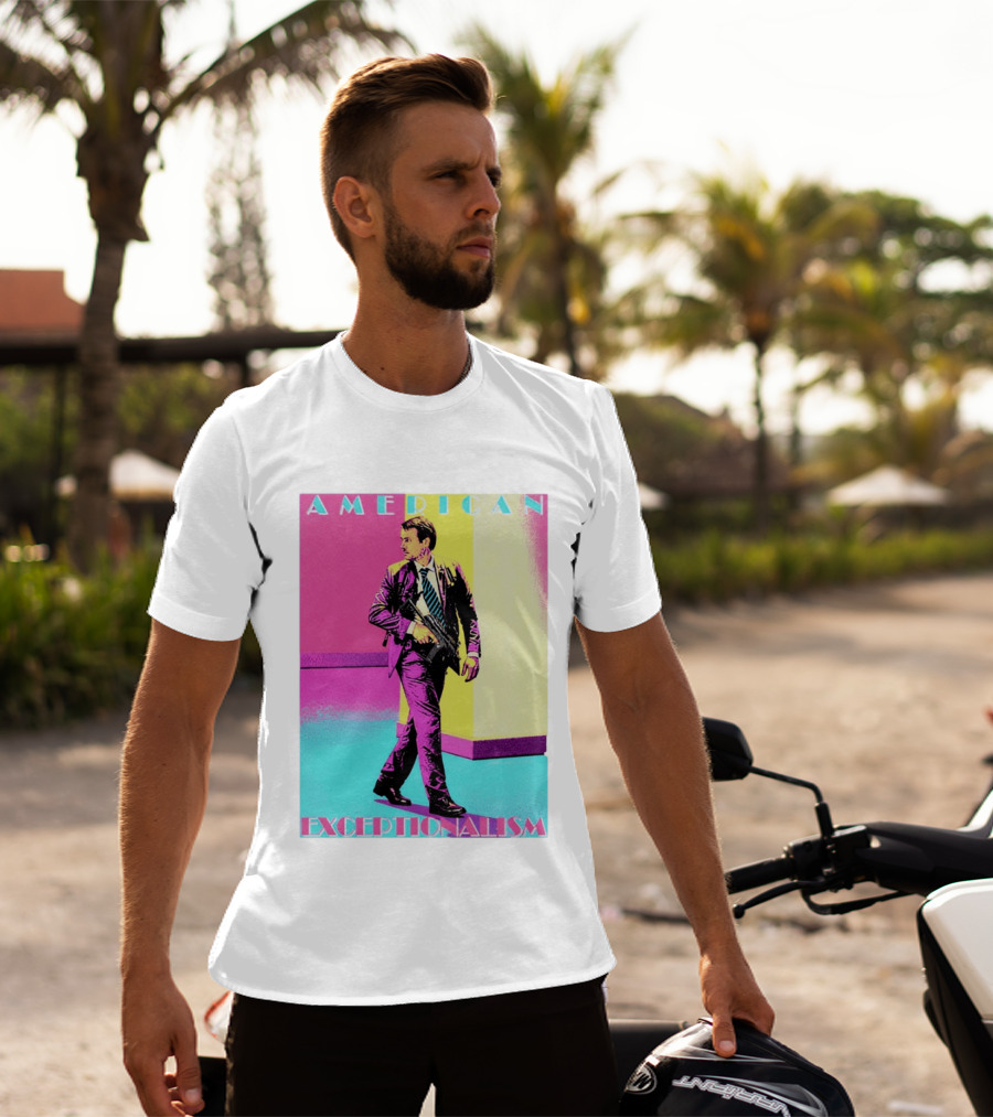 American Exceptionalism Retro Pop Art Style Man With Gun T-Shirt