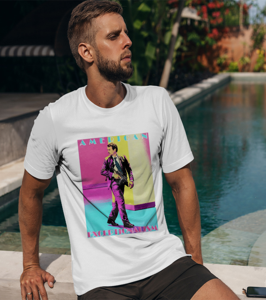 American Exceptionalism Retro Pop Art Style Man With Gun T-Shirt
