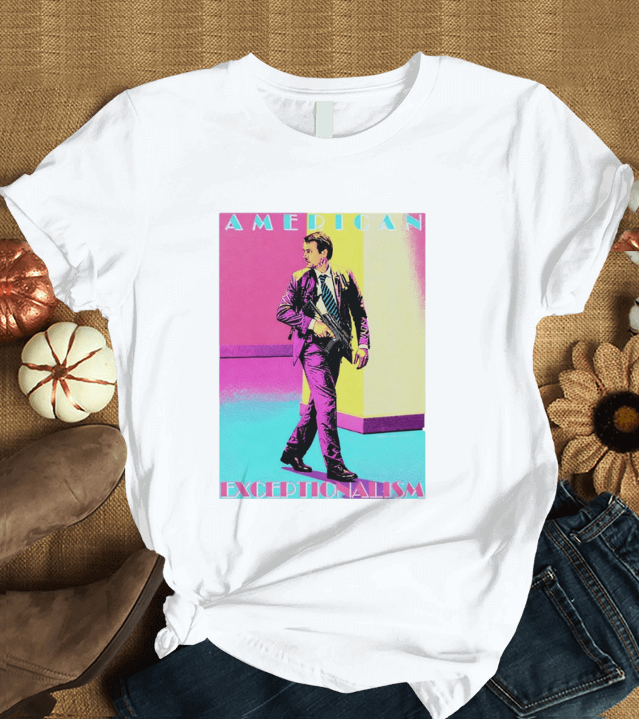 American Exceptionalism Retro Pop Art Style Man With Gun T-Shirt