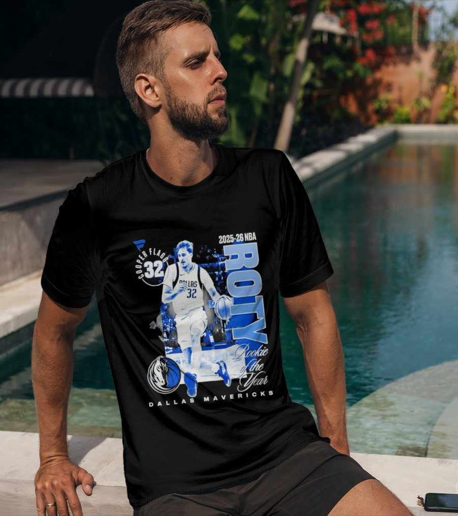 Cooper Flagg Dallas Mavericks 2025 26 NBA ROTY Rookie Of The Year 32 T-Shirt