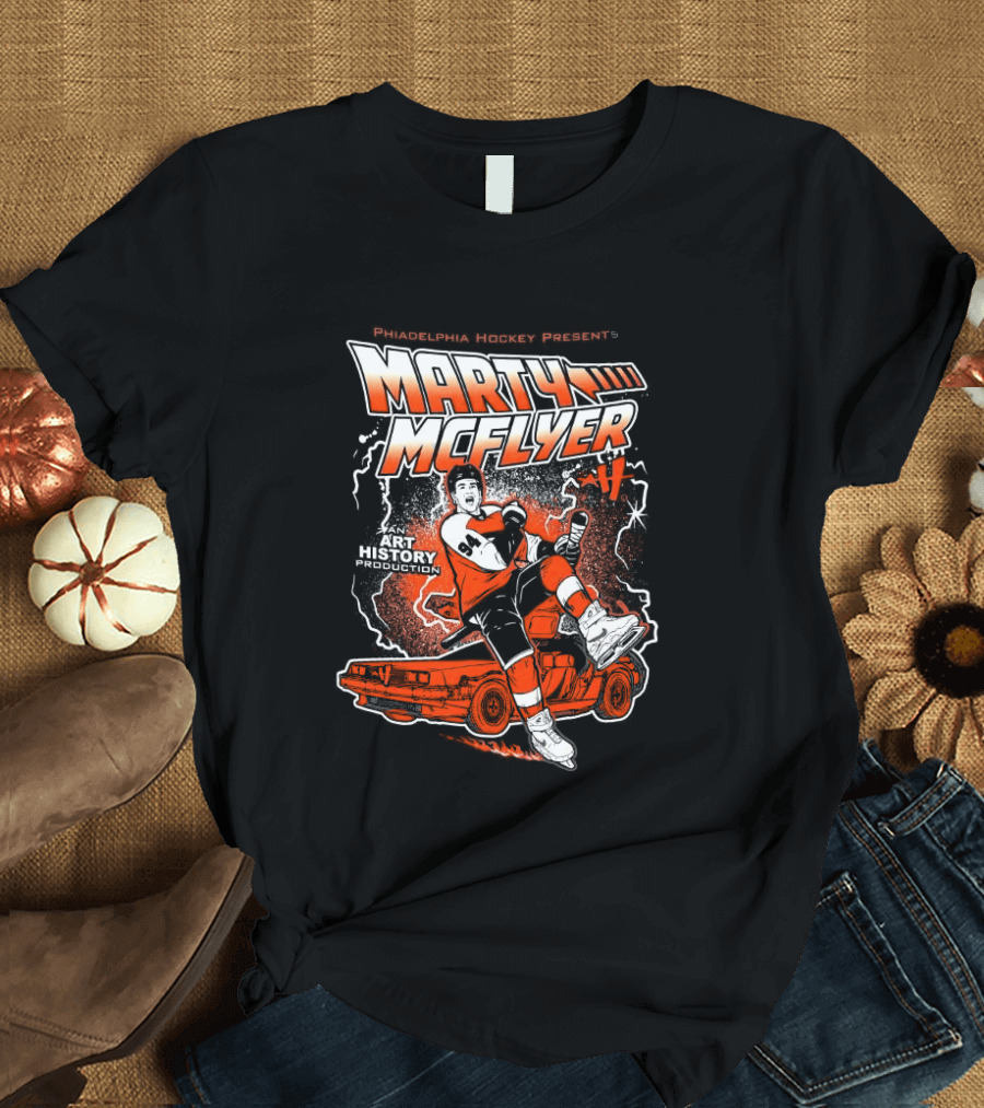 <strong>Philadelphia Flyers Marty McFlyer NHL Back To The Future Parody</strong> T-Shirt