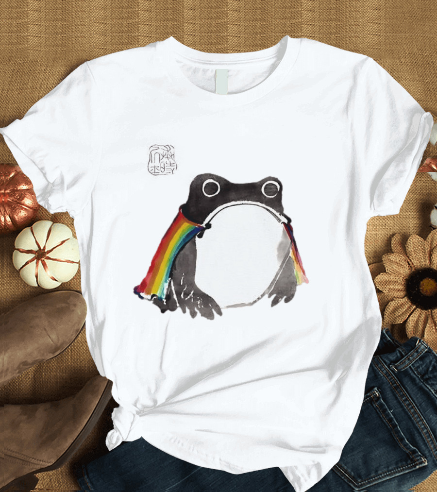 Pride Frog Rainbow Cloak Cheerful Vibe T-Shirt