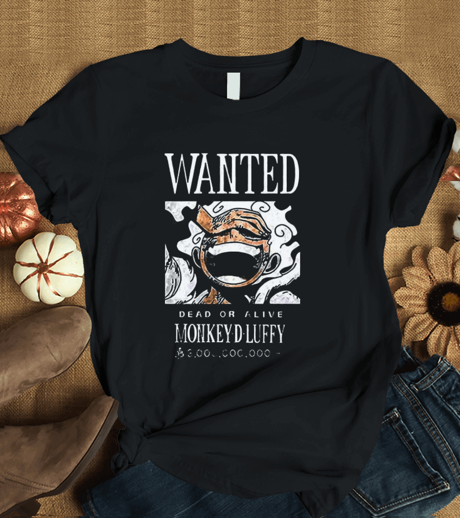 Wanted Monkey D Luffy Dead Or Alive $1.5 Billion Bounty One Piece T-Shirt