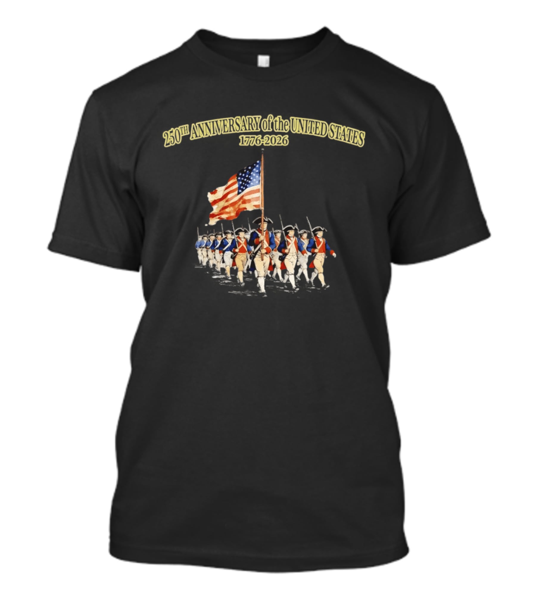 American Revolution 1776 2026 250th Anniversary United States Patriots With Flag T-Shirt