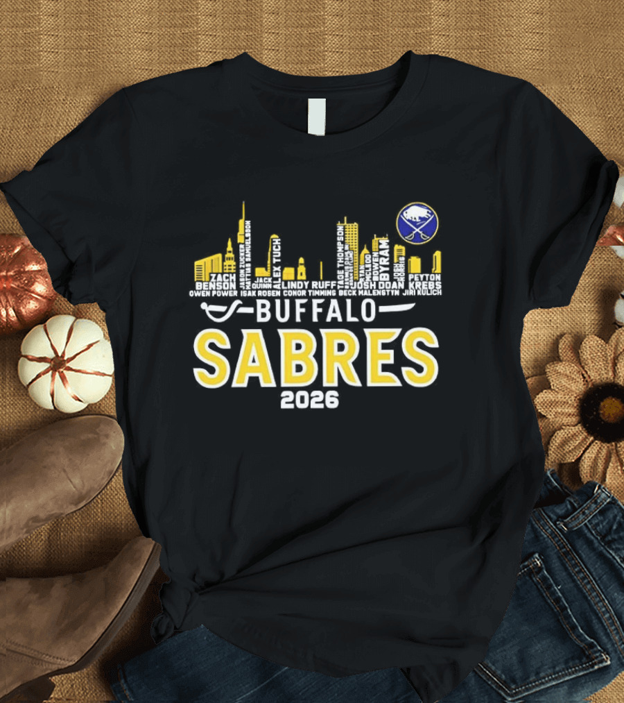 Buffalo Sabres 2026 Skyline NHL Players T-Shirt