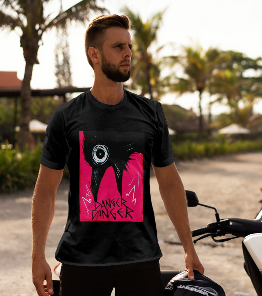 Danger Danger Eerie Eye Dark Pink Lightning T-Shirt