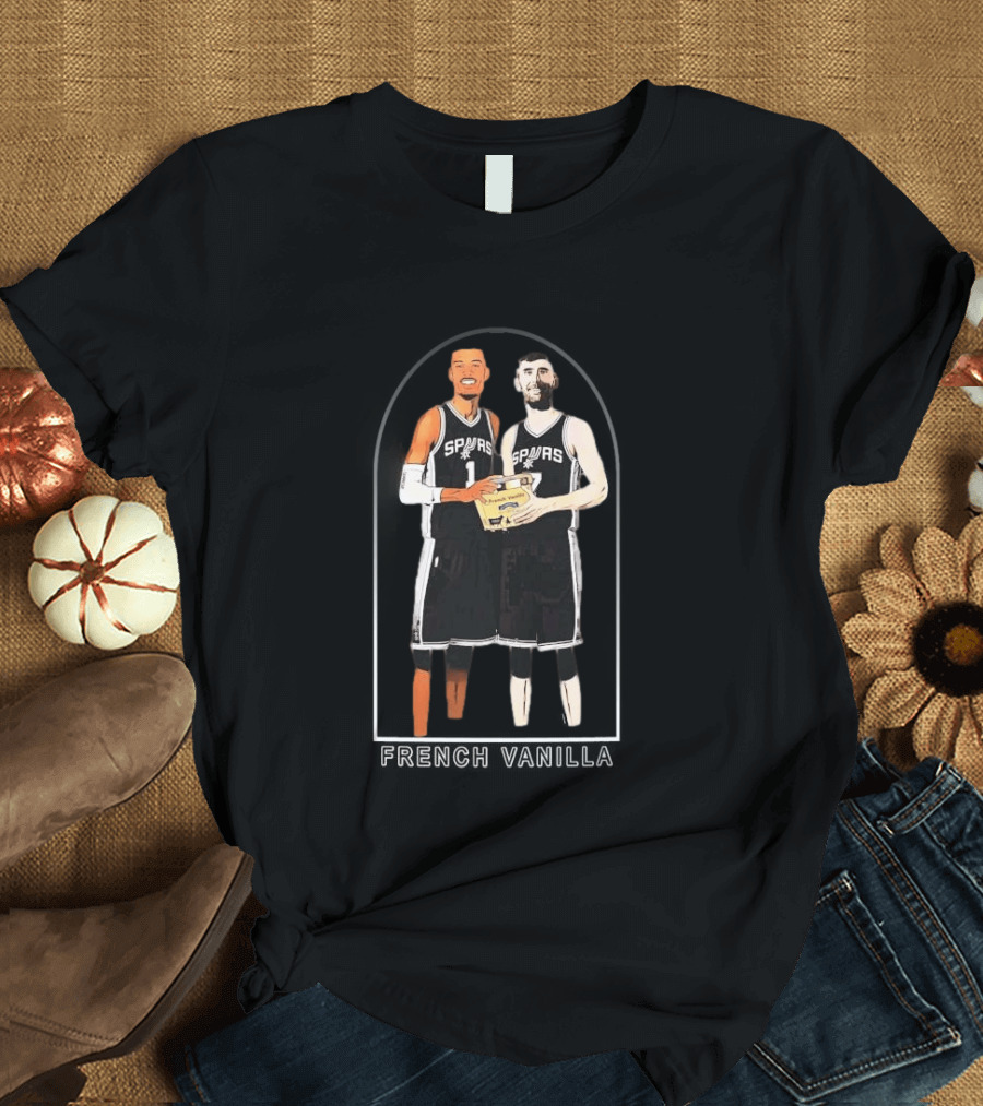Spurs Duo French Vanilla Victor Wembanyama Luke Kornet Collaboration T-Shirt