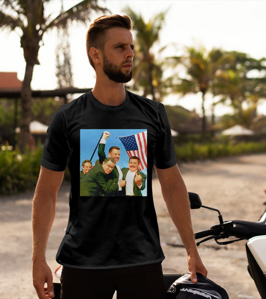 Jimmy Kimmel Meme American Flag Satire T-Shirt