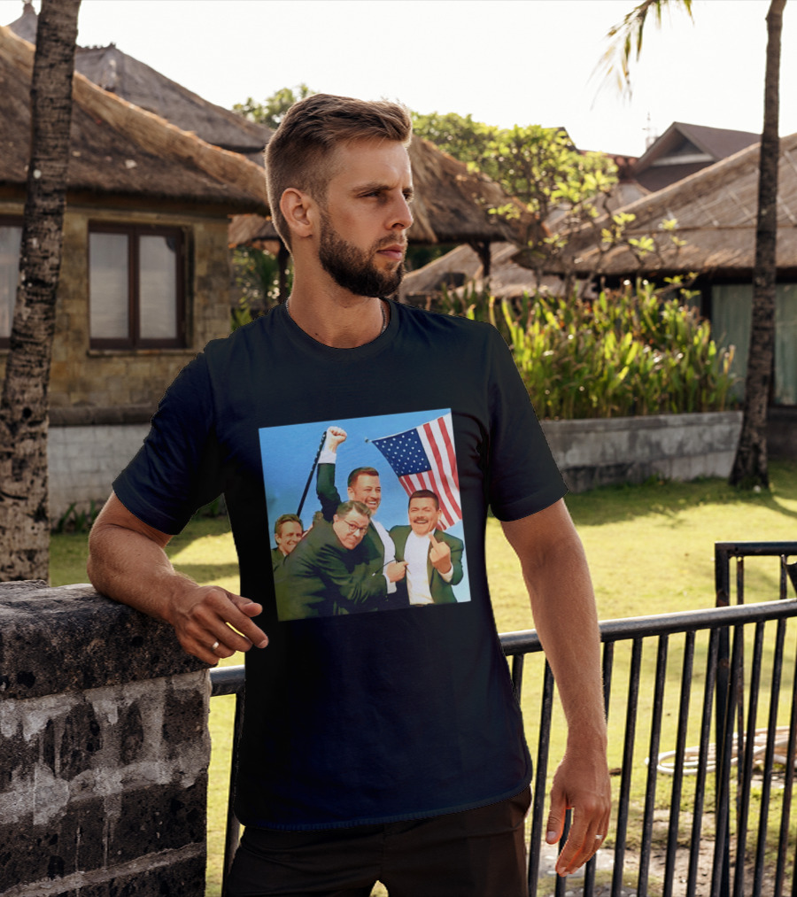 Jimmy Kimmel Meme American Flag Satire T-Shirt