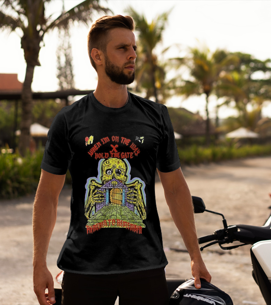 Kanye West When I'm On The Way Hold The Gate Skeleton At Doorway November To Remember T-Shirt