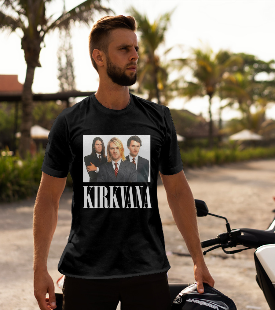 Kirkvana Charlie Kirk Nirvana Band Suits Image T-Shirt