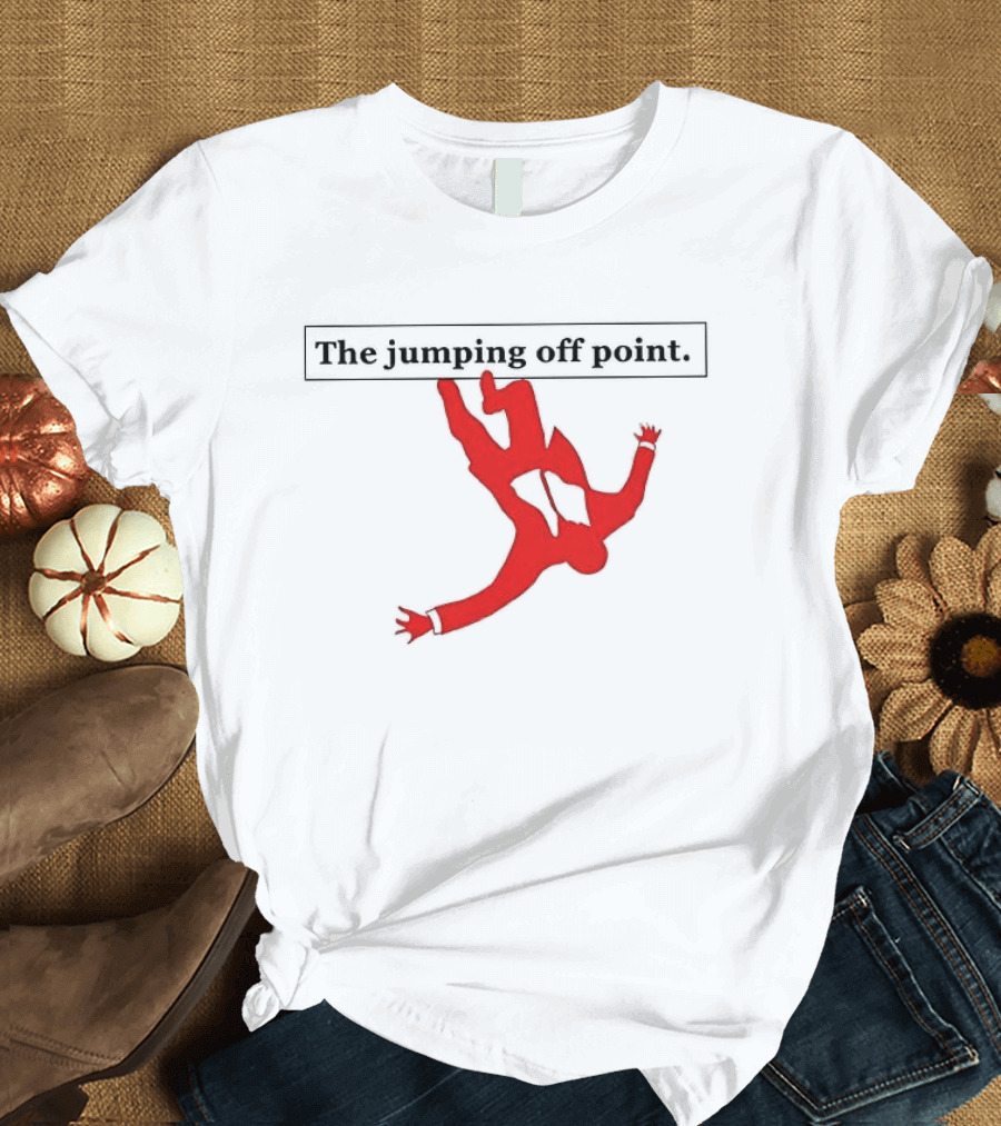 The Jumping Off Point Red Silhouette Skydiver T-Shirt
