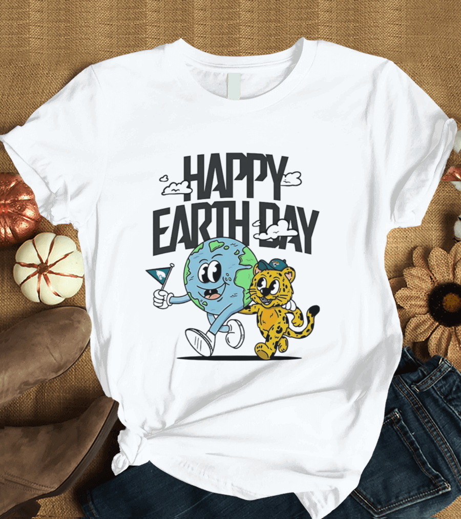 Jacksonville Jaguars Happy Earth Day Celebration With Earth And Jaguar T-Shirt