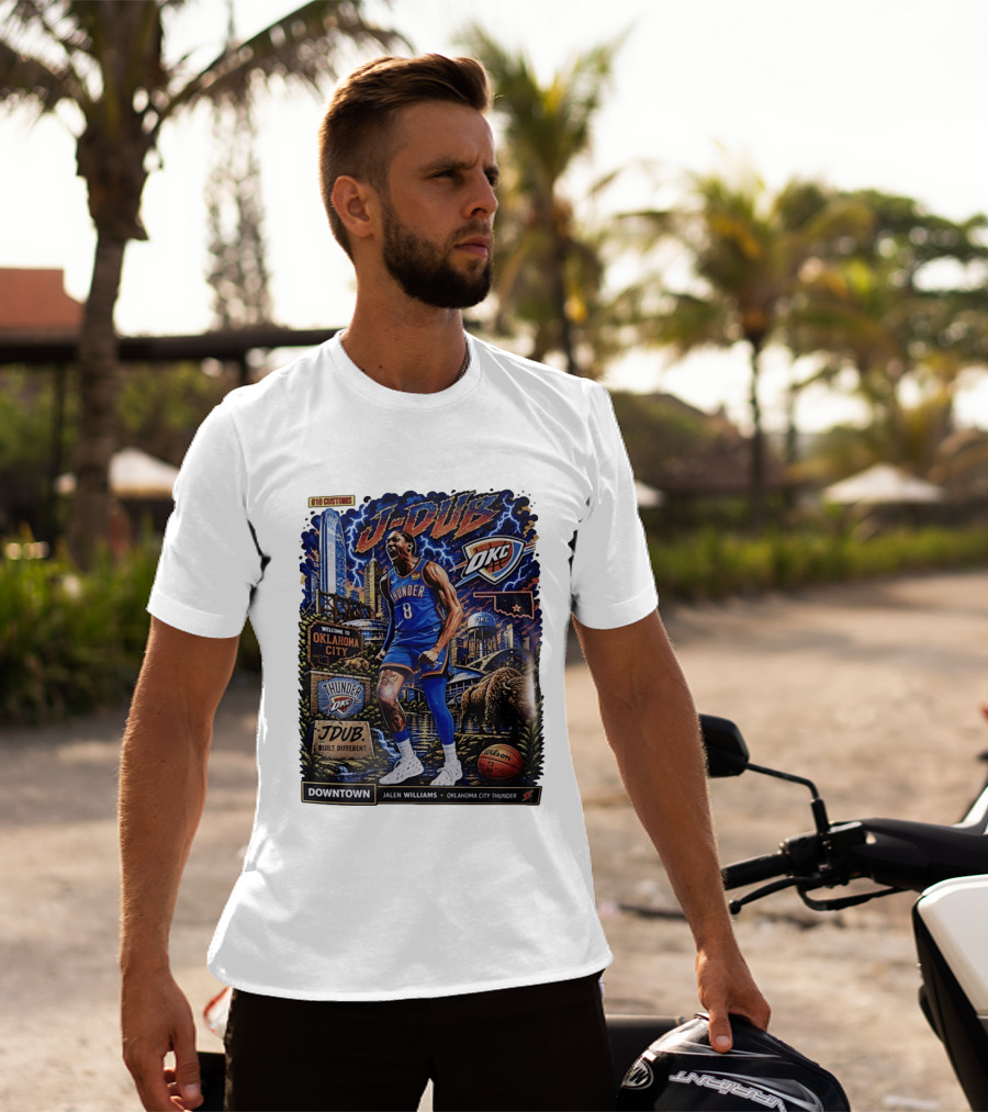 J Dub Oklahoma City Thunder Jalen Williams Downtown Comic OKC Basketball T-Shirt
