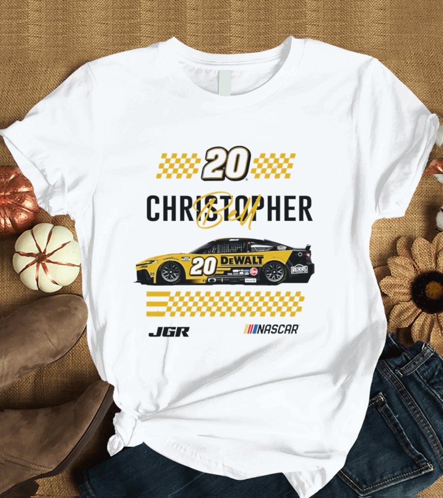 Christopher Bell 20 Dewalt Nascar Autographed JGR Racing T-Shirt