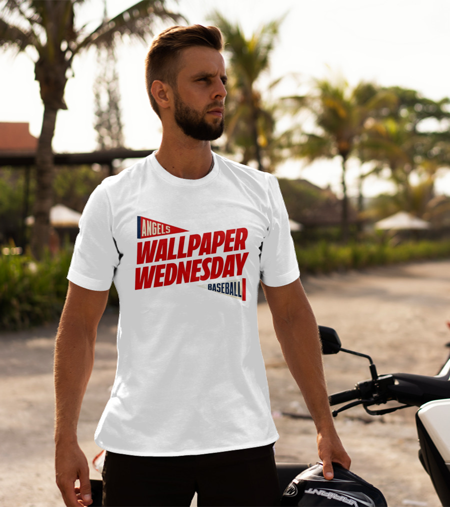 Los Angeles Angels Wallpaper Wednesday Baseball T-Shirt