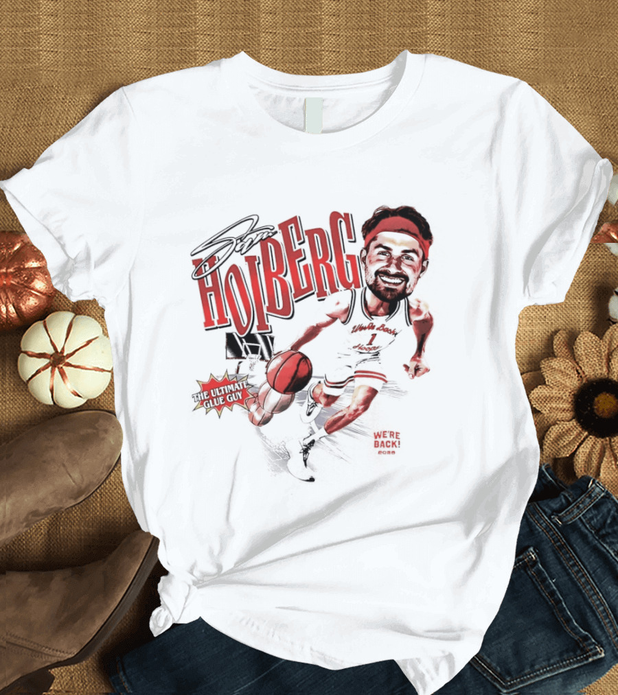 Sam Hoiberg Nebraska Cornhuskers Basketball Player Dribbling T-Shirt